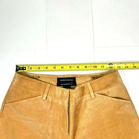 Victoria's Secret Size 2 Petite Tan Suede Pants Christie Fit Moda Int. - Picture 4 of 11